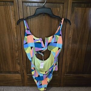 Colorful Geometric Kids Swimsuit